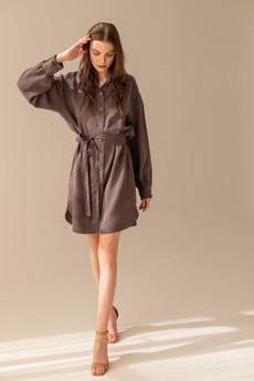 Shirt Dress Grey Pearl via Urbankissed