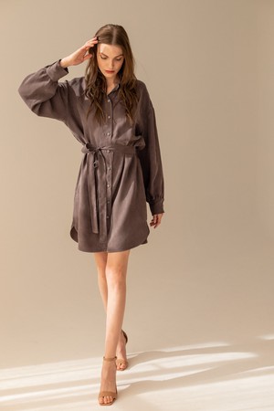 Shirt Dress Grey Pearl from Urbankissed