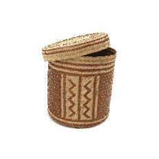 Woven Natural Straw Copper Basket via Urbankissed