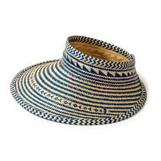 Blue Woven Straw Sun Visor from Urbankissed
