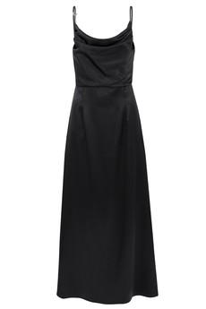 Satin Slip Dress Maxi - Black via Urbankissed