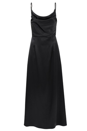 Satin Slip Dress Maxi - Black from Urbankissed
