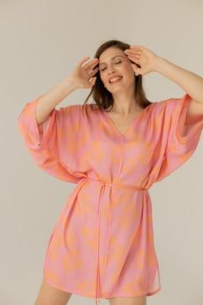 Pink Kimono Midi Dress via Urbankissed
