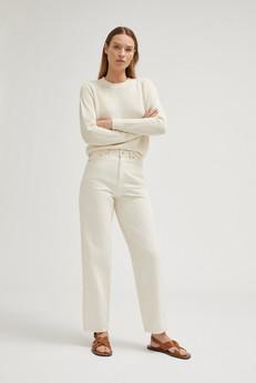 The Linen Cotton Ribbed Sweater - Ivory via Urbankissed