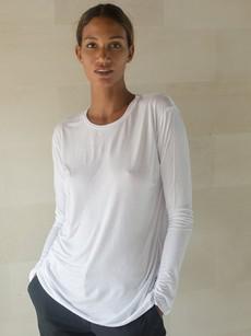 Long Sleeve Round Neck Tee in White via Urbankissed