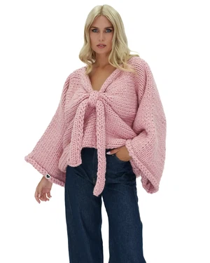 Chunky Bow Sweater - Pink from Urbankissed