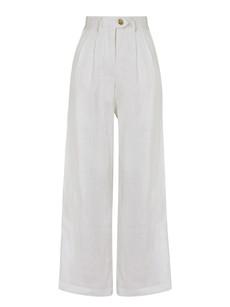 Wide Leg Linen Pants White via Urbankissed