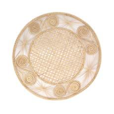 Set x 4 Natural Straw Woven Neutral Spiral Round Placemats via Urbankissed