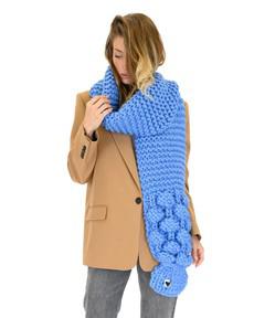 Bubble Ribbed Chunky Scarf - Blue via Urbankissed
