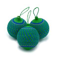 Green & Blue Christmas Tree Baubles Pack of 3 via Urbankissed