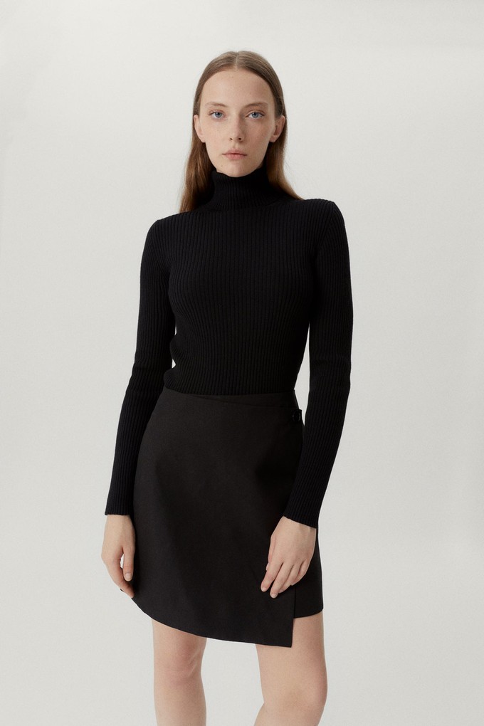 The Merino Wool Ribbed Roll Neck - Black from Urbankissed