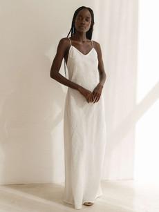 Linen Slip Dress in White via Urbankissed