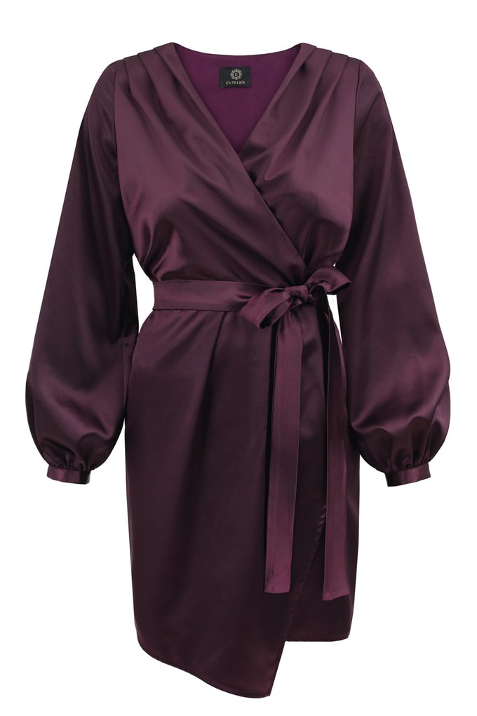 Cocktail Wrap Dress Purple from Urbankissed