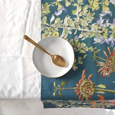 Floral Table Runner Cotton - Blue Salvia from Urbankissed