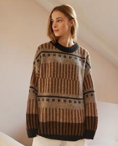 Ethno: Brown Alpaca Wool Sweater via Urbankissed