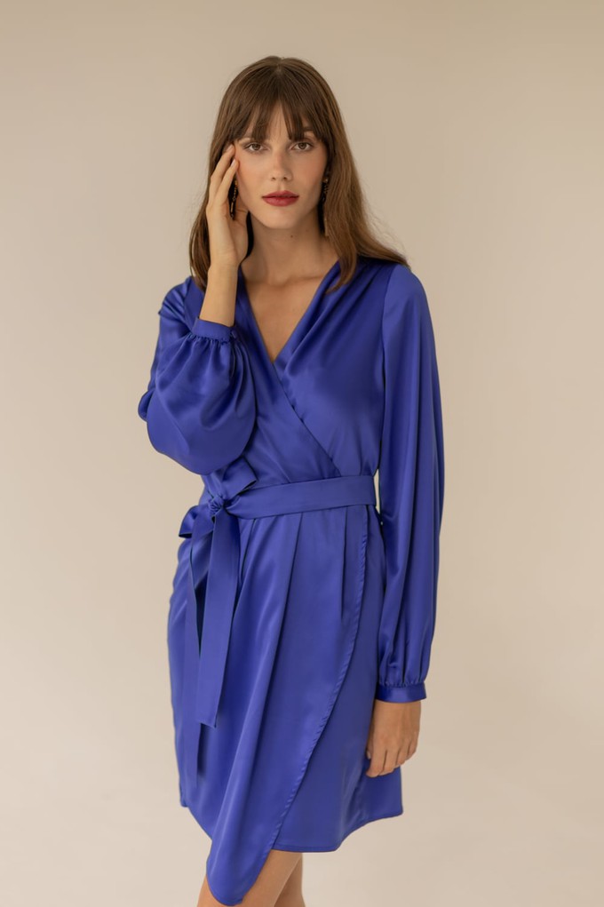 Cocktail Wrap Dress Deep Blue from Urbankissed