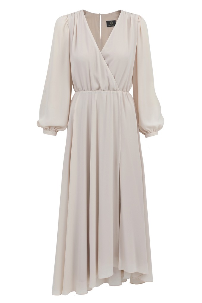 Magnolia Plain Beige Dress from Urbankissed