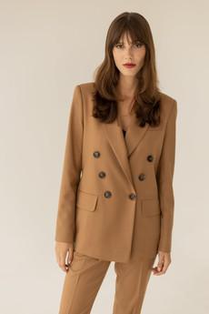 Double-Breasted Jacket Caramel via Urbankissed