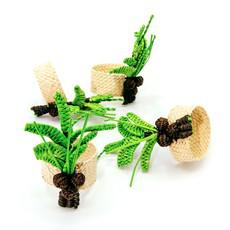Set X 4 Woven Natural Iraca Straw Green Palm Tree Napkin Rings via Urbankissed