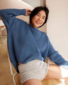 Laumės: Baltic Blue Merino Wool Sweater from Urbankissed