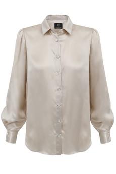Silk Satin Shirt Women - Cream via Urbankissed