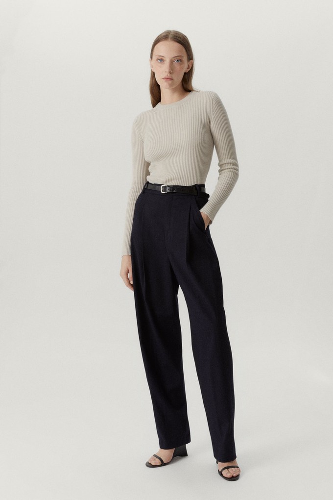 The Merino Wool Ribbed Sweater - Pearl from Urbankissed