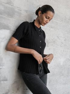 Gael Knit Shirt in Black from Urbankissed