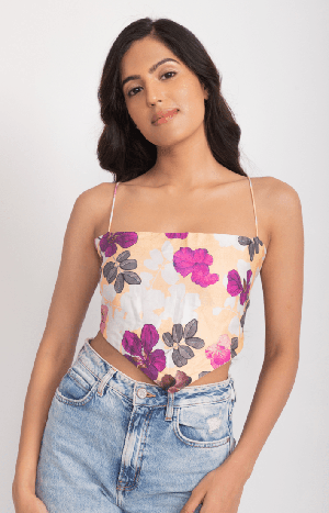 Printed Vegan Silk Napkin Top from Urbankissed