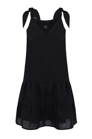 Linien Tied Black Dress from Urbankissed