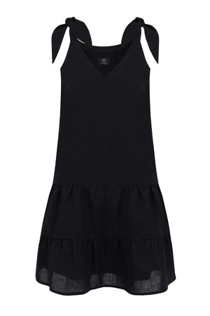 Linien Tied Black Dress from Urbankissed