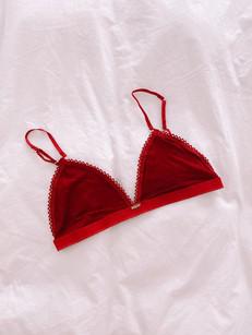 Bamboo Triangle Bralette - Red via Urbankissed