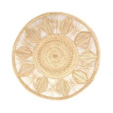Natural Straw Neutral Leaves Round Placemats from Urbankissed