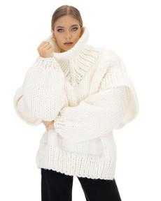 Turtle Rolled Neck Sweater - White via Urbankissed