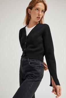 The Wool Cropped Cardigan - Black from Urbankissed
