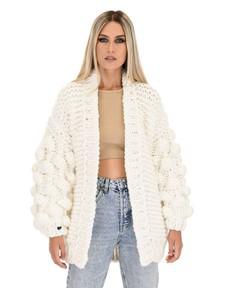 Bubble Sleeve Cardigan - White from Urbankissed