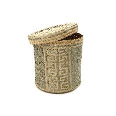 Woven Natural Straw Silver Basket via Urbankissed