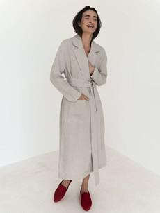 Relaxed-fit Linen Trench Coat in Brown via Urbankissed