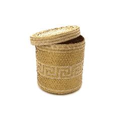 Woven Natural Straw Gold Basket from Urbankissed