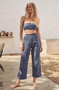 Muslin Pants - Organic Cotton Trousers - Blue Poppy via Urbankissed