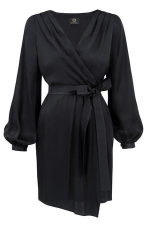 Cocktail Wrap Dress Black from Urbankissed
