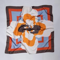 Silk Scarf - Orange, Blue & Brown via Urbankissed