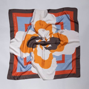 Silk Scarf - Orange, Blue & Brown from Urbankissed