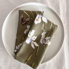 Floral Cloth Napkins (Set of 2) - Green Irises from Urbankissed