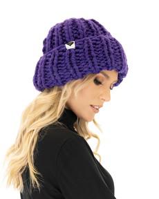 Ribbed Knit Beanie - Purple from Urbankissed
