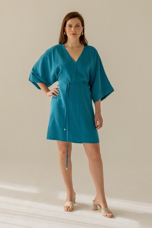 Turquoise Kimono Midi Dress from Urbankissed