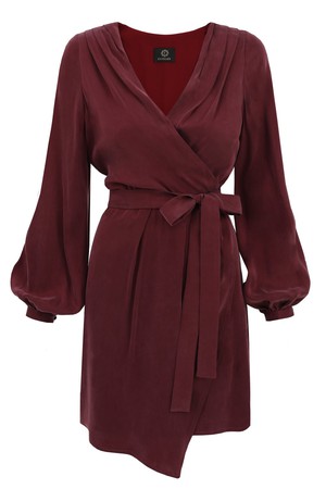 Cocktail Wrap Dress Red Burgundy from Urbankissed