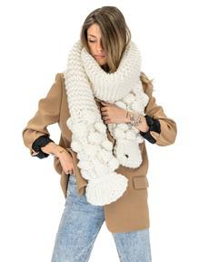 Bubble Ribbed Scarf - White from Urbankissed