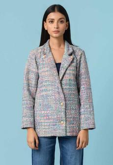 Relaxed Handwoven Blazer - Blue from Urbankissed