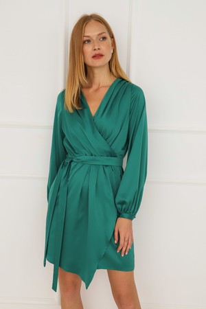 Cocktail Wrap Dress Green from Urbankissed