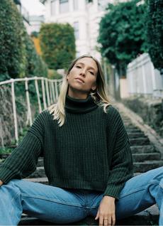 Penelope Turtleneck Knit Sweater - Forest Green via Urbankissed